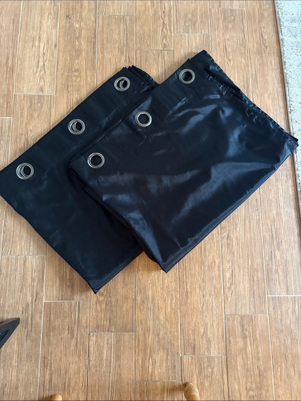 Black Grommet Curtain Panels - Set of 2